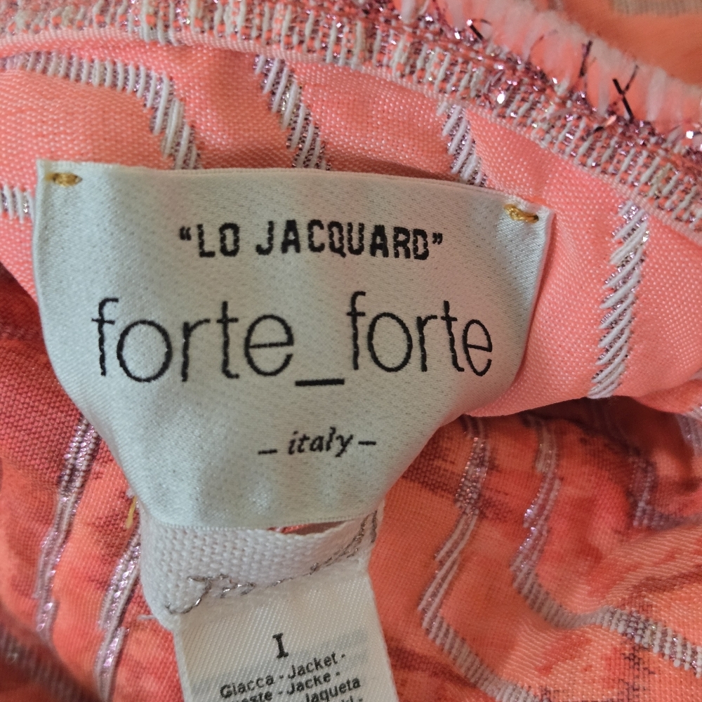 FORTE FORTE Patterned Jacquard Open front Gilet Vest Jacket Cardigan Size 1 Glam - Picture 13 of 16